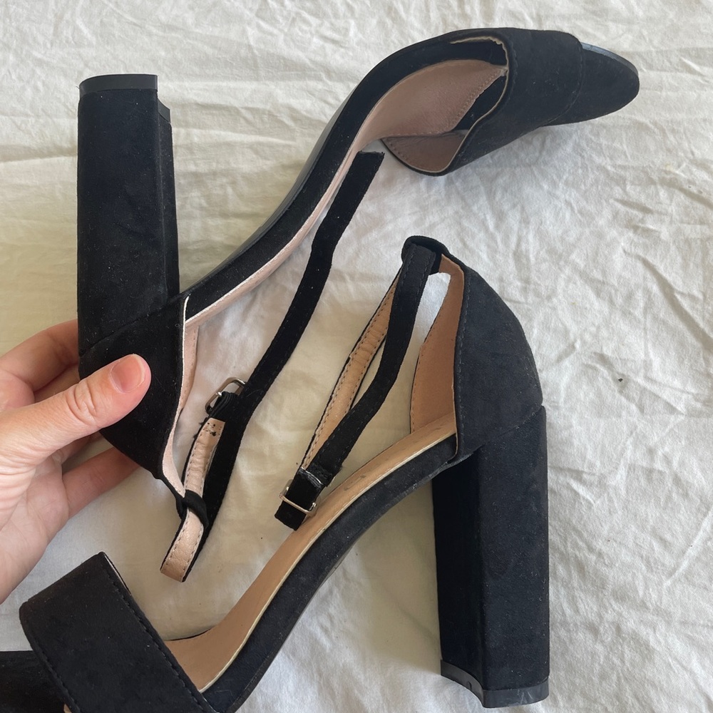 Black chunky heels